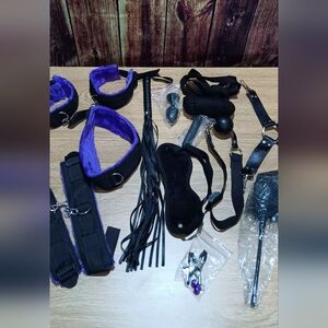 Purple and Black Bondage Set